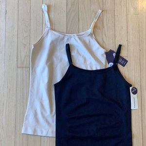 Empetua/Shapermint Scoop Neck Cami Black & Beige